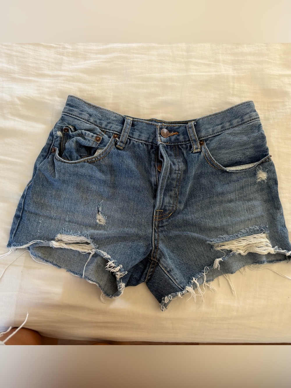 We The Free Denim Shorts Distressed Size 27